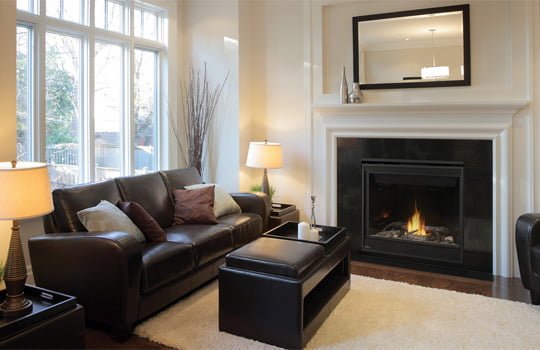 cozy living room fireplace